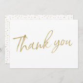 Gold Calligraphy Hand Letter Wedding "Danke. Dankeskarte (Vorne/Hinten)