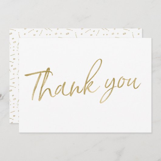 Gold Calligraphy Hand Letter Wedding "Danke. Dankeskarte (Vorne/Hinten)