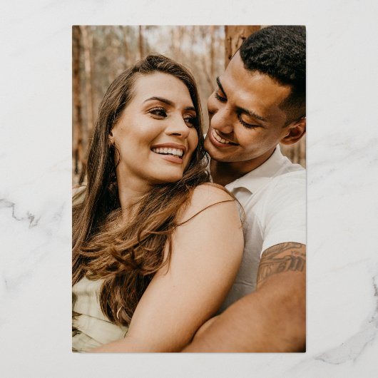 Gold Calligraphy & Heart Arrow Probe Dinner Folieneinladung (Rückseite)