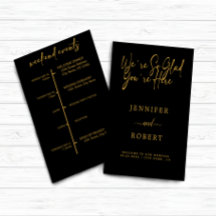 Gold Calligraphy Hochzeitsreise-Wochenende Karte