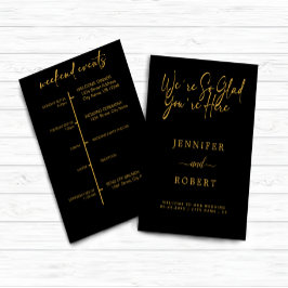 Gold Calligraphy Hochzeitsreise-Wochenende Karte