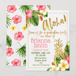 Gold Calligraphy Luau Abschluss Einladung