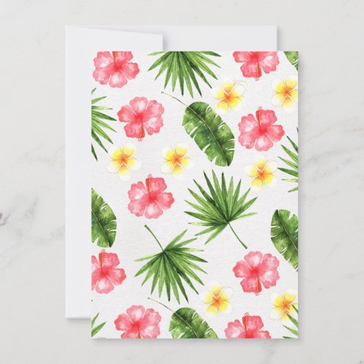 Gold Calligraphy Luau Birthday Einladung (Rückseite)