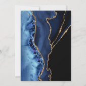 Gold Calligraphy & Navy Blue Wedding Einladung (Rückseite)