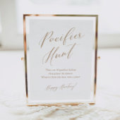 Gold Calligraphy Pacifier Hunt Baby Shower Game Poster