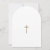 Gold Calligraphy Photo Collage Baby Baptism Cross Einladung (Rückseite)