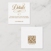 Gold Calligraphy QR Wedding Details Card Begleitkarte (Vorne/Hinten)