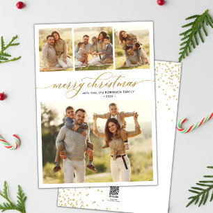 Gold Calligraphy Script 4 Multi-Foto Weihnachten