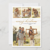 Gold Calligraphy Script 4 Multi-Foto Weihnachten (Vorderseite)