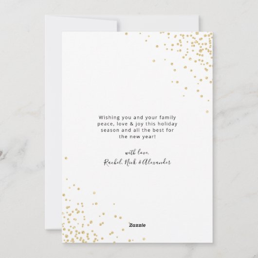 Gold Calligraphy Script 4 Multi-Foto Weihnachten (Rückseite)