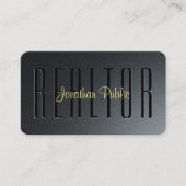 Gold Calligraphy Script Black & Gray Realtor Visitenkarte (Vorderseite)