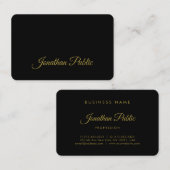 Gold Calligraphy Script Simple Black Attractive Visitenkarte (Vorne/Hinten)
