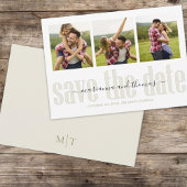 Gold Calligraphy Script Stilvolles Multi-Foto Save The Date