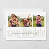 Gold Calligraphy Script Stilvolles Multi-Foto Save The Date (Vorderseite)