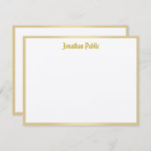 Gold Calligraphy Script Template Classic Look Cool Mitteilungskarte (Vorne/Hinten)