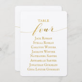 Gold Calligraphy Seating Chart Card Card Card Einladung (Vorne/Hinten)