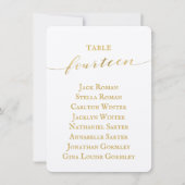Gold Calligraphy Seating Chart Card Card Card Einladung (Vorderseite)