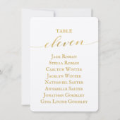 Gold Calligraphy Seating Chart Card Card Card Einladung (Vorderseite)