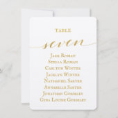 Gold Calligraphy Seating Chart Card Card Card Einladung (Rückseite)
