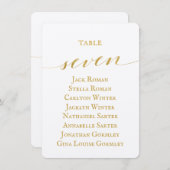 Gold Calligraphy Seating Chart Card Card Card Einladung (Vorne/Hinten)