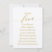 Gold Calligraphy Seating Chart Card Card Card Einladung (Vorderseite)