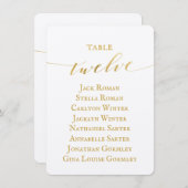 Gold Calligraphy Seating Chart Card Card Card Einladung (Vorne/Hinten)