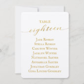 Gold Calligraphy Seating Chart Card Card Card Einladung (Vorderseite)