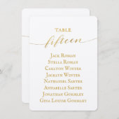 Gold Calligraphy Seating Chart Card Card Card Einladung (Vorne/Hinten)