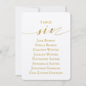 Gold Calligraphy Seating Chart Card Card Card Einladung (Rückseite)