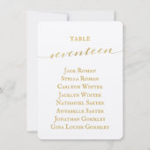 Gold Calligraphy Seating Chart Card Card Card Einladung (Rückseite)