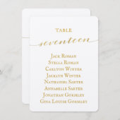 Gold Calligraphy Seating Chart Card Card Card Einladung (Vorne/Hinten)
