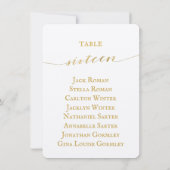 Gold Calligraphy Seating Chart Card Card Card Einladung (Rückseite)