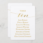 Gold Calligraphy Wedding Chart 10 Card Einladung (Vorne/Hinten)