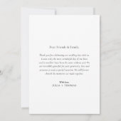 Gold Calligraphy Wedding Foto Danke-Card Dankeskarte (Rückseite)