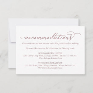 Gold Calligraphy Wedding Hotel Unterkünfte UAWG RSVP Karte