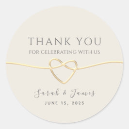 Gold Calligraphy Wedding Vielen Dank Runder Aufkleber