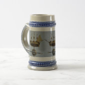 Gold Calyon Compass Rose Gray/Blue 22 oz Stein Bierglas (Vorderseite Links)