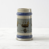 Gold Calyon Compass Rose Gray/Blue 22 oz Stein Bierglas (Mittel)