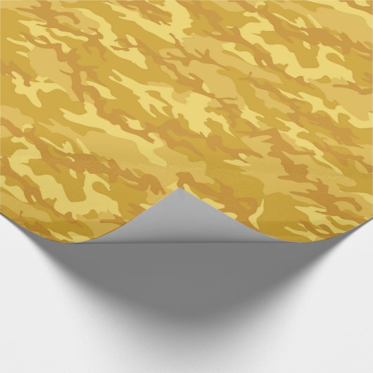 Gold Camouflage Camouflage Wrapping Paper Geschenkpapier (Ecke)