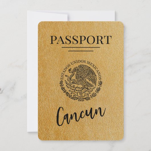 Gold Cancun Pass Save the Date (Rückseite)