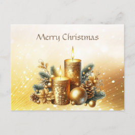 Gold Candles Holiday Weihnachtskarte Postkarte