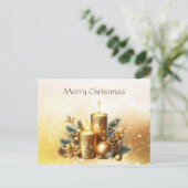 Gold Candles Holiday Weihnachtskarte Postkarte (Stehend Vorderseite)