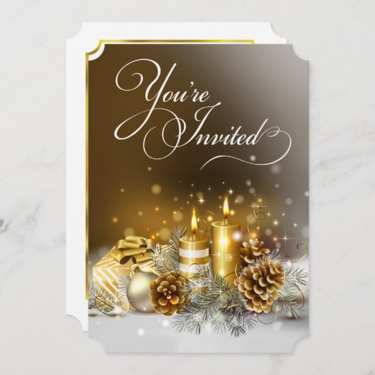 Gold Candles Party Ein perfektes Wochenende in Loc Einladung (Vorne/Hinten)