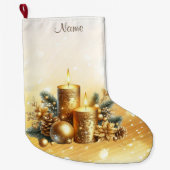 Gold Candles Weihnachtsfeiertag Strumpf Großer Weihnachtsstrumpf (Vorderseite)