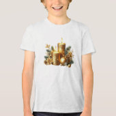 Gold Candles Weihnachtsfeiertag T - Shirt (Vorderseite)