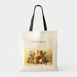 Gold Candles Weihnachtsfeiertag Tote Tasche