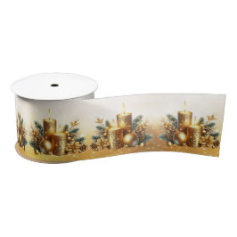 Gold Candles Weihnachtsfeiertage Satin Ribbon Satinband