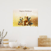 Gold Candles Weihnachtsgebäck Poster (Küche)