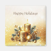 Gold Candles Weihnachtsmagnet Magnet (Vorne)