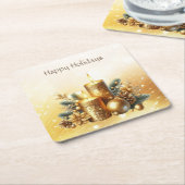 Gold Candles Weihnachtspapier Untersetzer (angewinkelt)